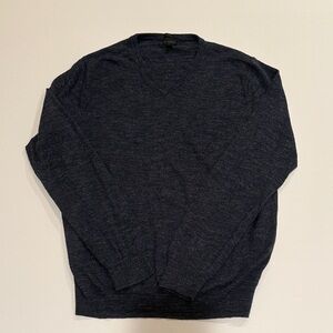 J. Crew Blue V-Neck Sweater Size Large Slim Fit